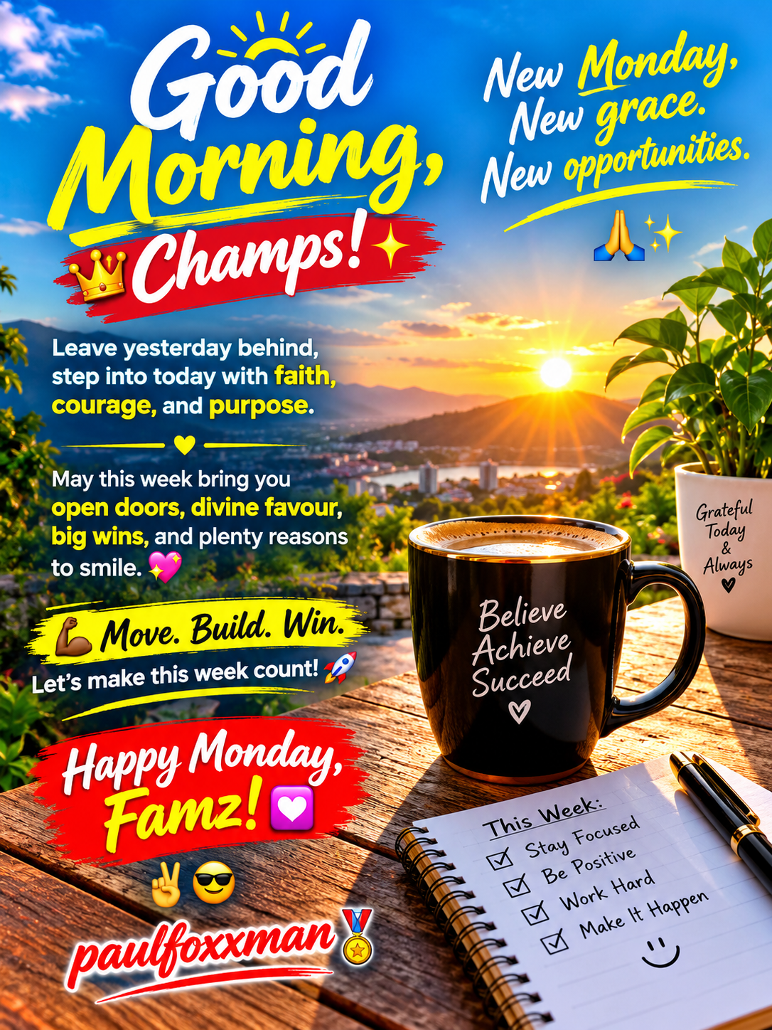 ✨ GOOD MORNING, CHAMPS!🎖
It’s a brand-new Monday.
Another chance to rise, refocus, and go after ev...