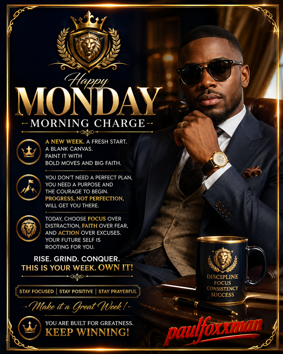 🎖This isn’t just another Monday. ☀
It’s another opportunity to:
Rise, Refocus, and dominate the wee...