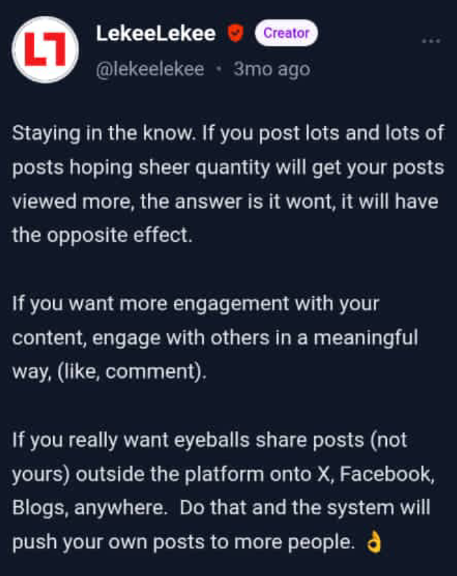 ๐จ LEKEELEKEE CREATOR TIP: Posting More Doesn't Mean More Views! ๐ข
The official LekeeLekee handle...