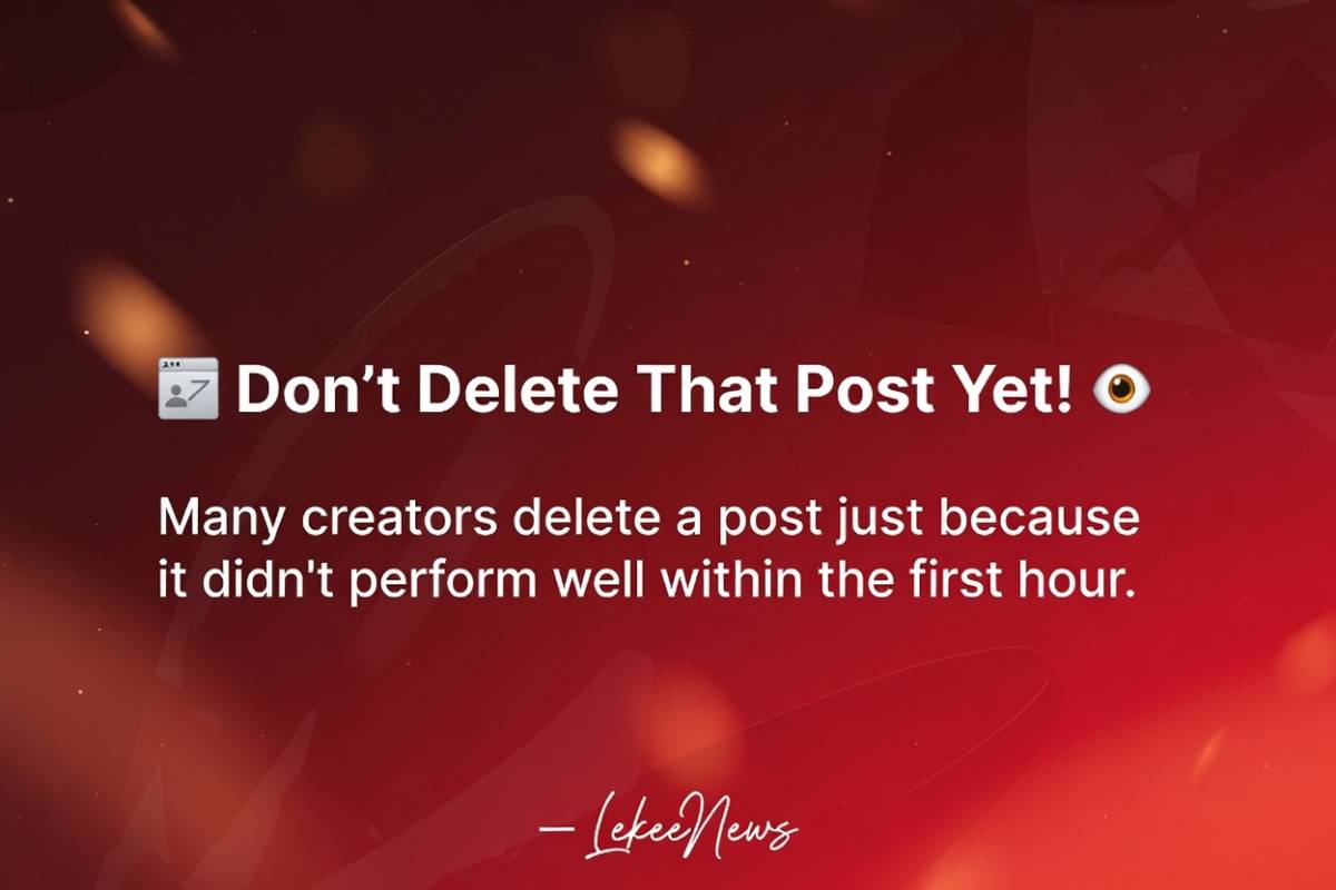 ๐จ Don't Delete That Post Yet! ๐
Many creators delete a post just because it didn't perform well wi...