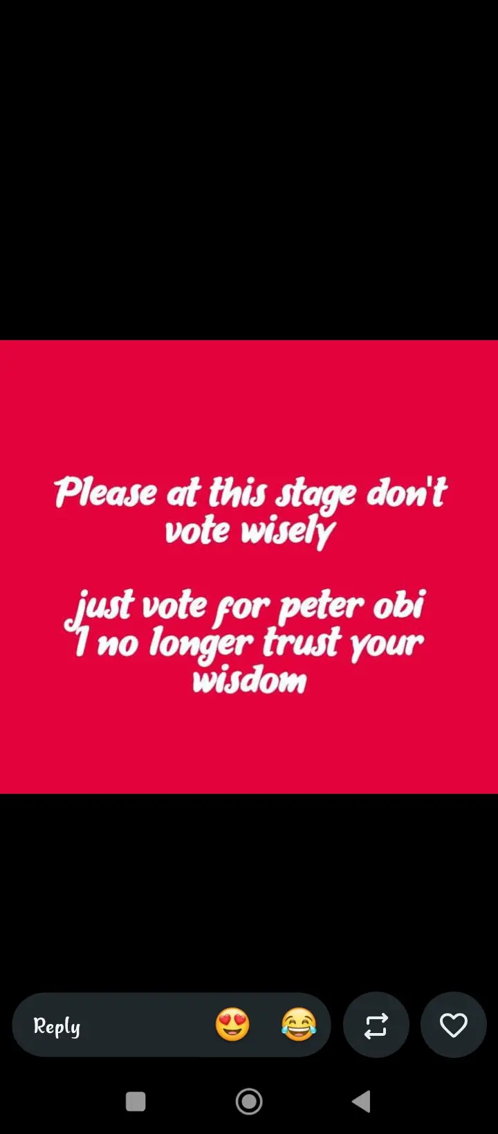 Pls everyone let's help our self ๐๐
#Politics #peterobi #election