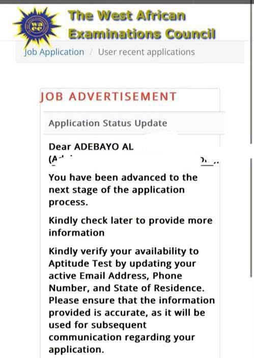 *Update on WAEC recruitment Registration, Congratulations to those who made to this stage.*
The hav...