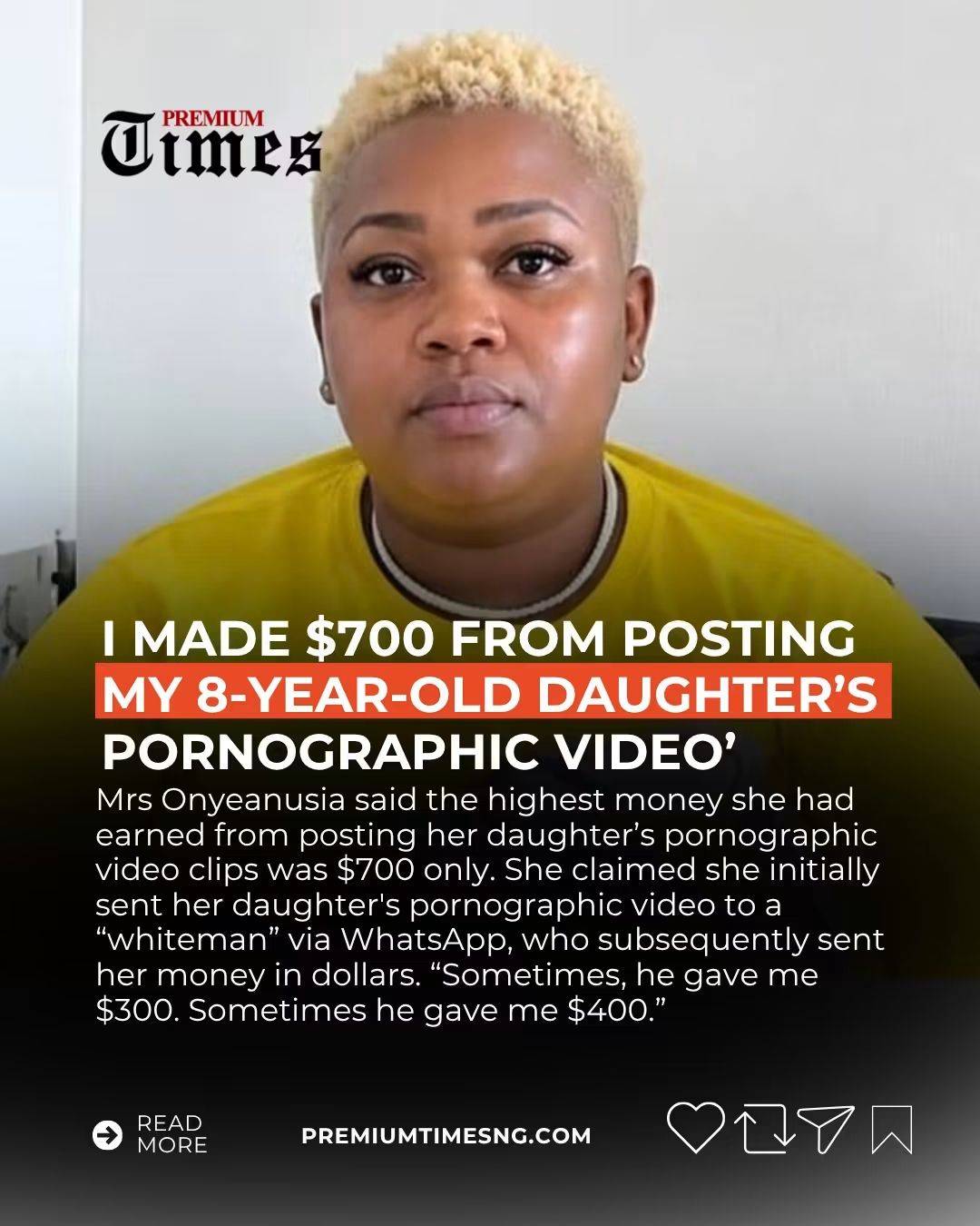 Anulika Onyeanusia, the 36-year-old woman arrested for using a sex toy on her underage daughter, has...