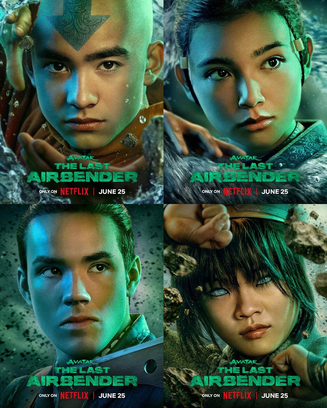 #Netflix released new posters of Aang, Katara, Sokka and Toph.

Season 2 of the live action "AVATAR:...
