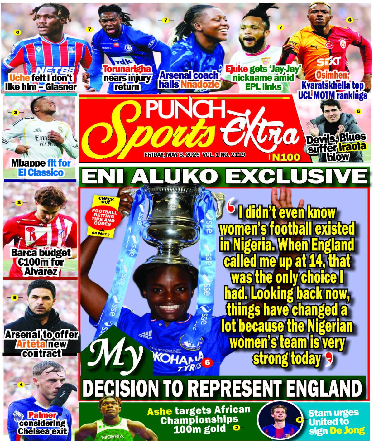 MAY 8 - PUNCH Sports Extra Headlines