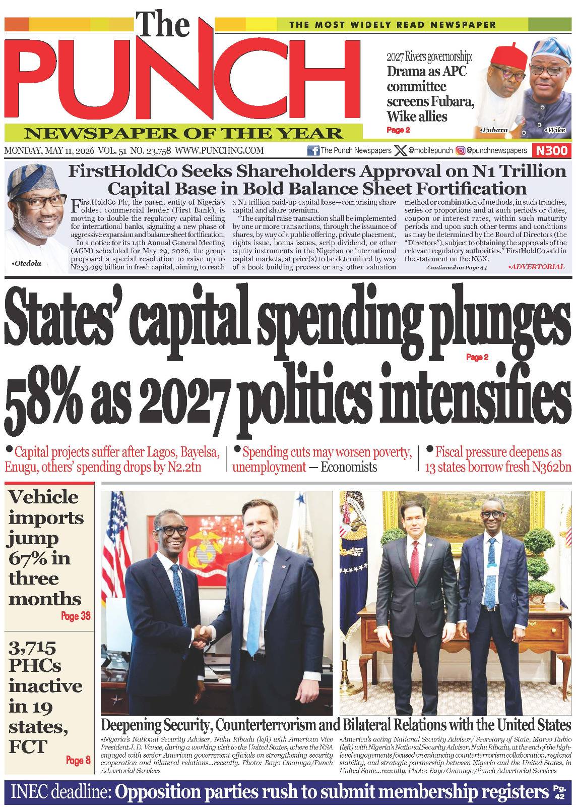 MAY 11 - HEADLINES