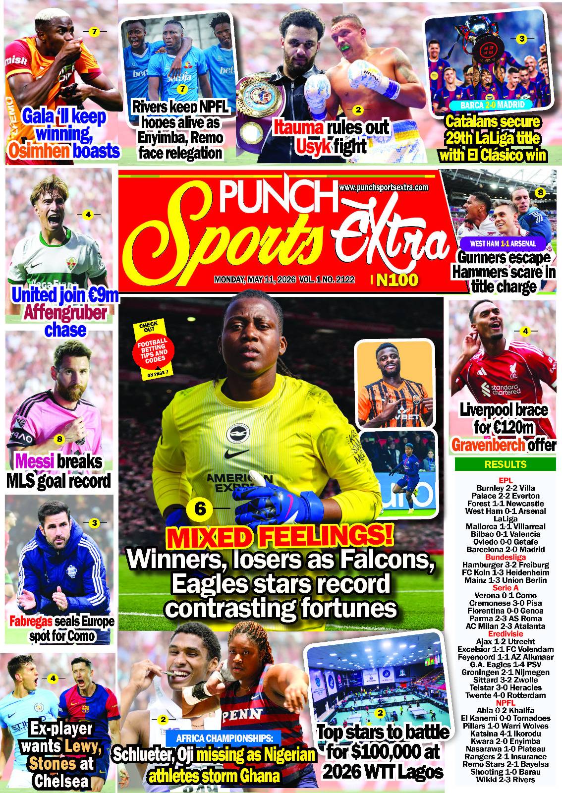 MAY 11 - PUNCH Sports Extra Headlines