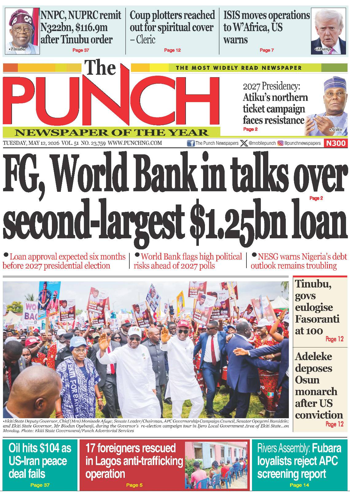 MAY 12 - HEADLINES