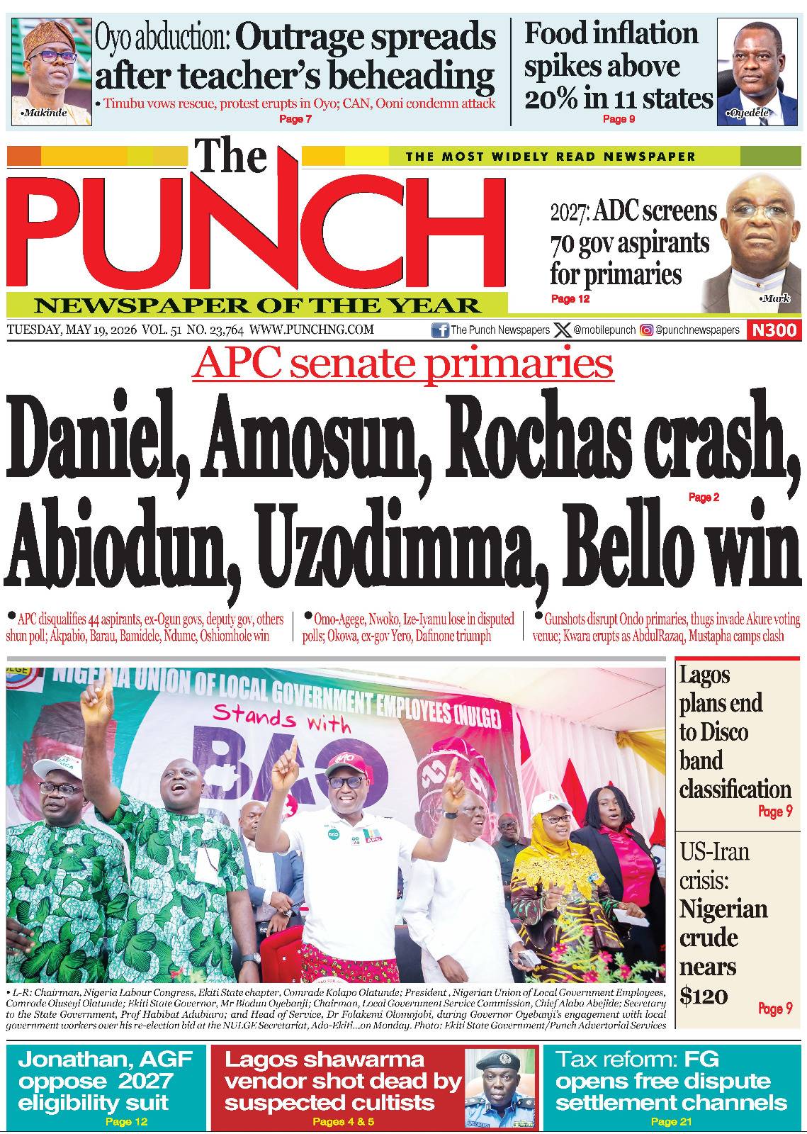 MAY 19 - HEADLINES