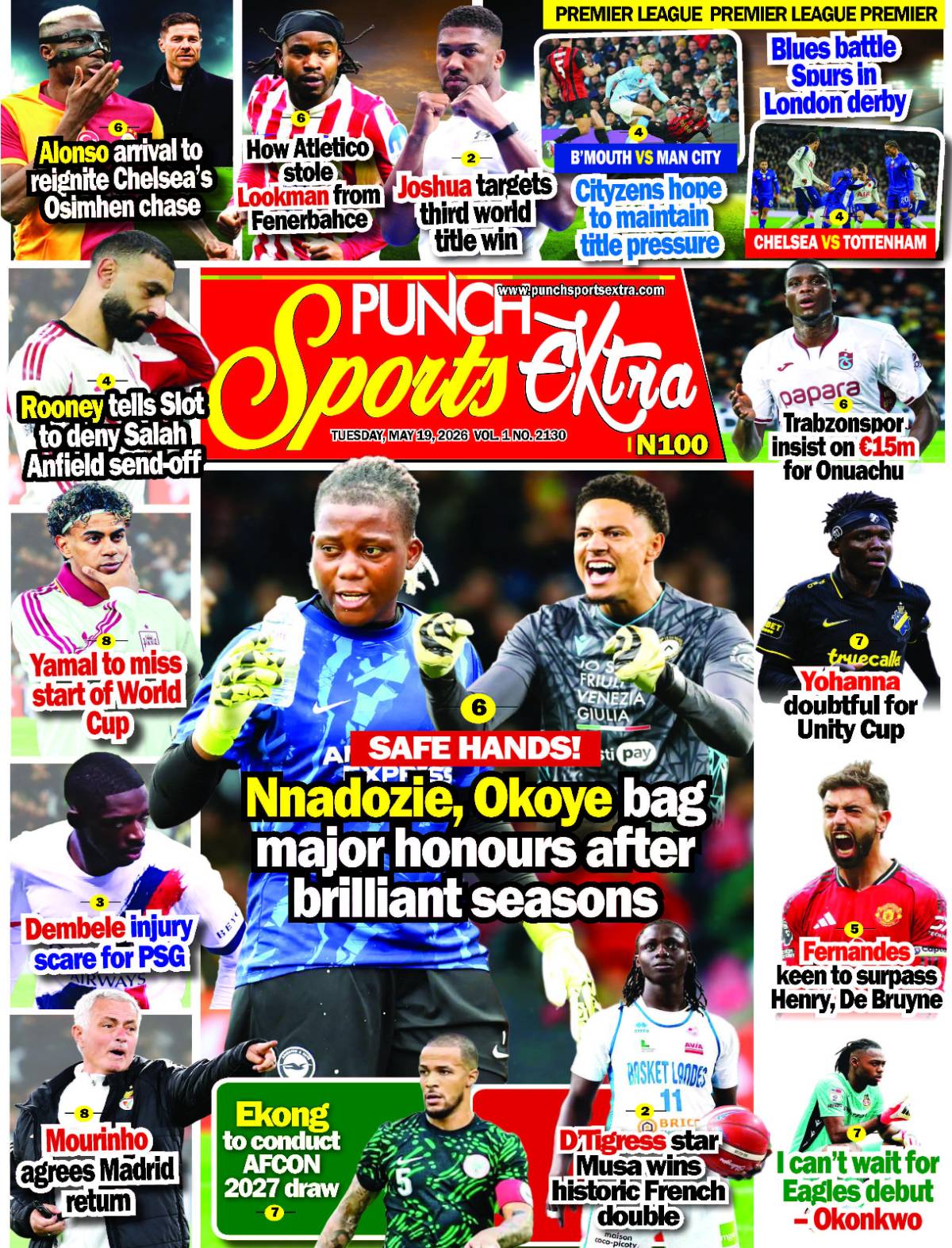MAY 19 - PUNCH Sports Extra Headlines