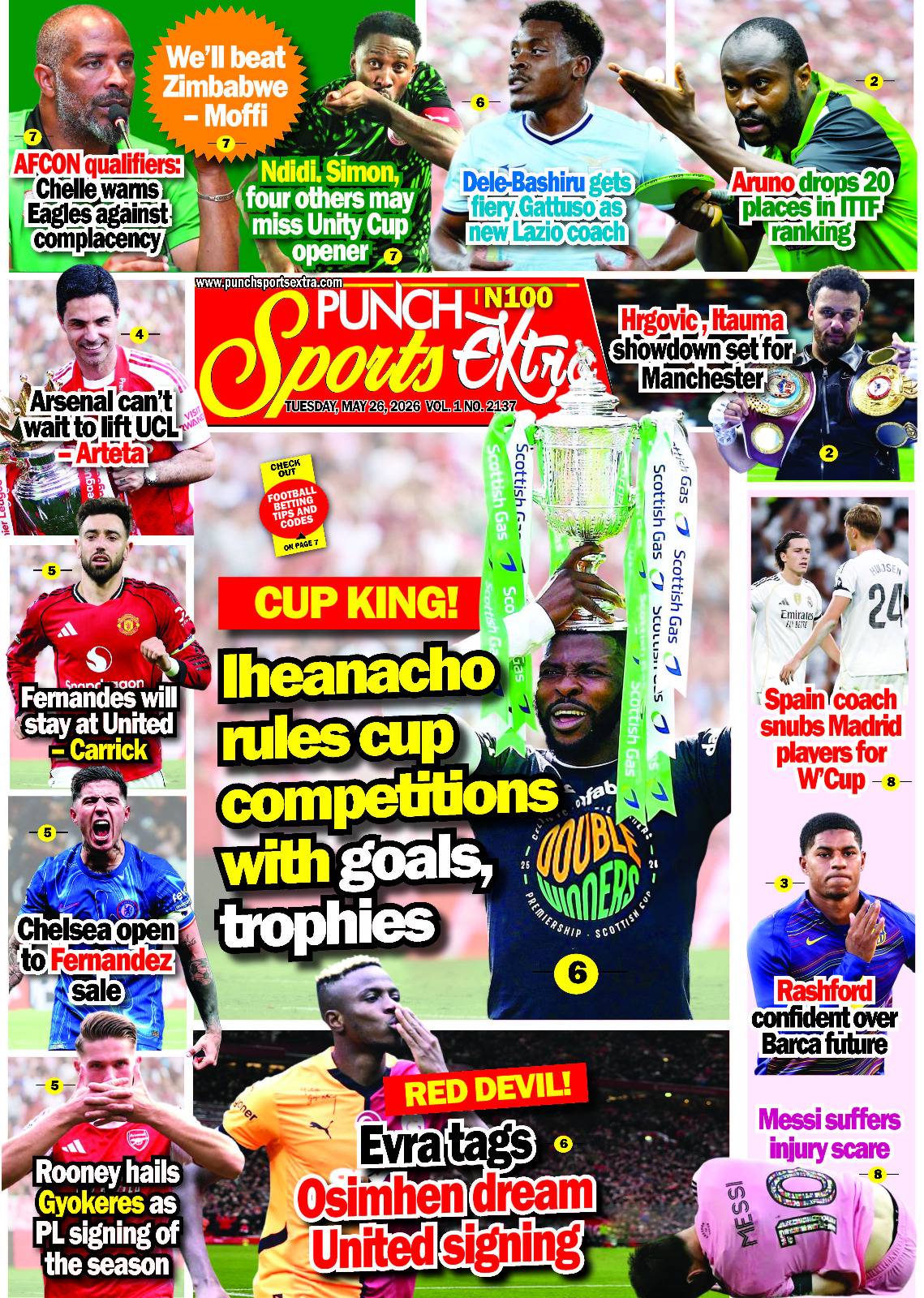 MAY 26 - PUNCH Sports Extra Headlines