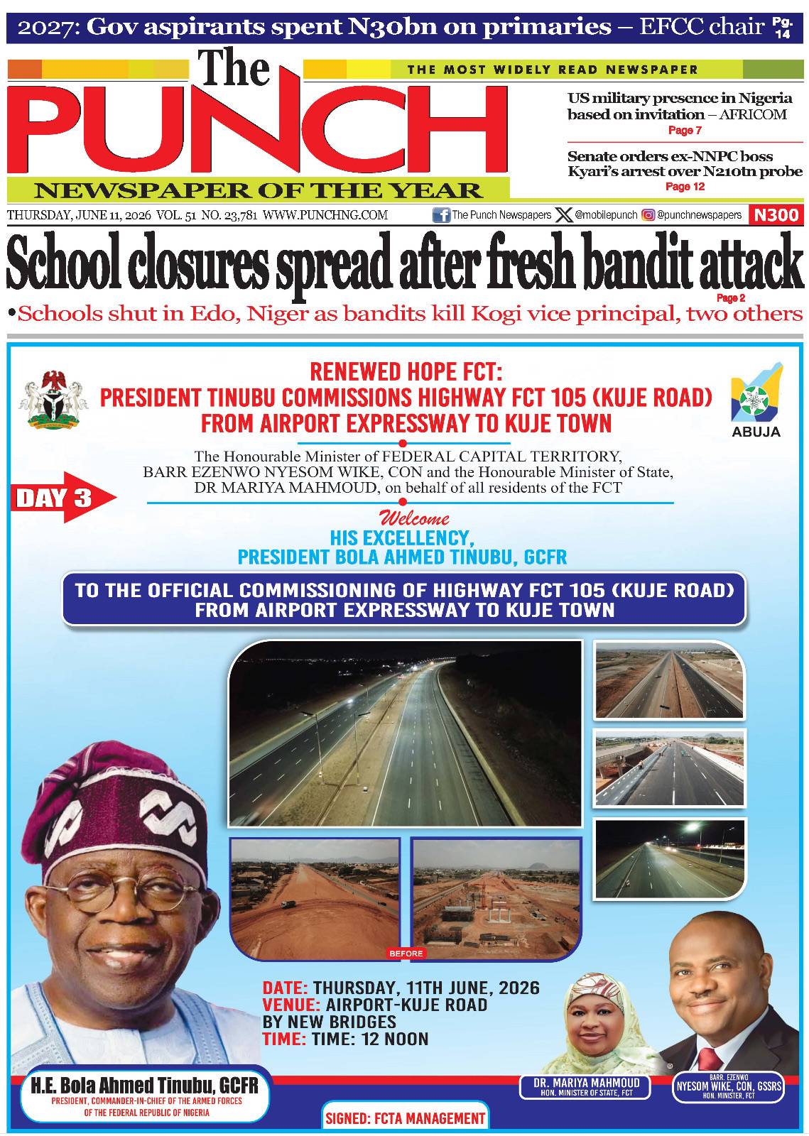 JUNE 11 – HEADLINES