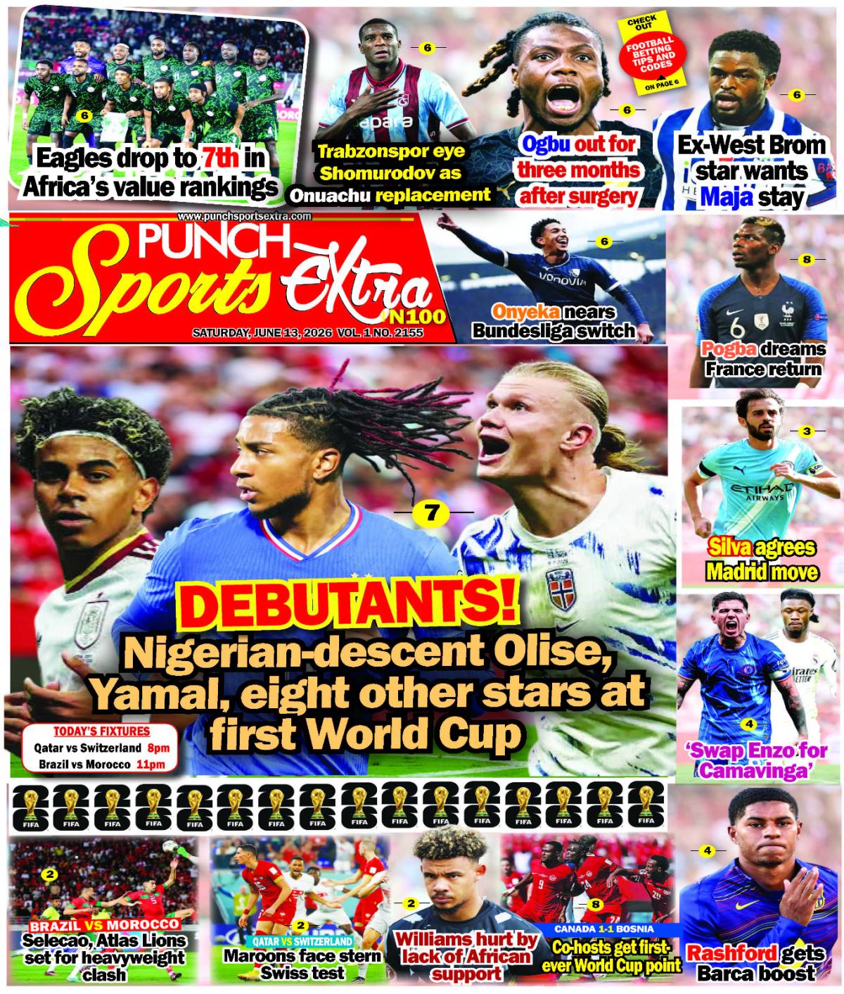 JUNE 13 - PUNCH Sports Extra Headlines