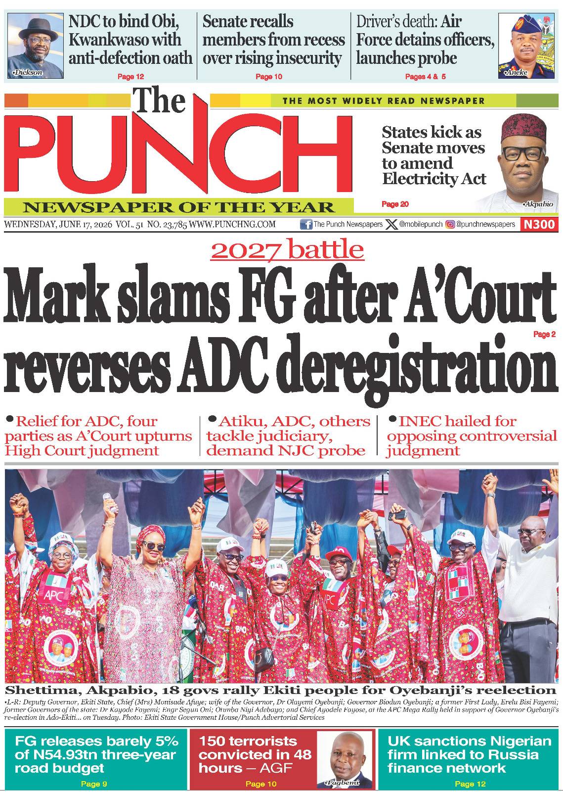 JUNE 17 - HEADLINES