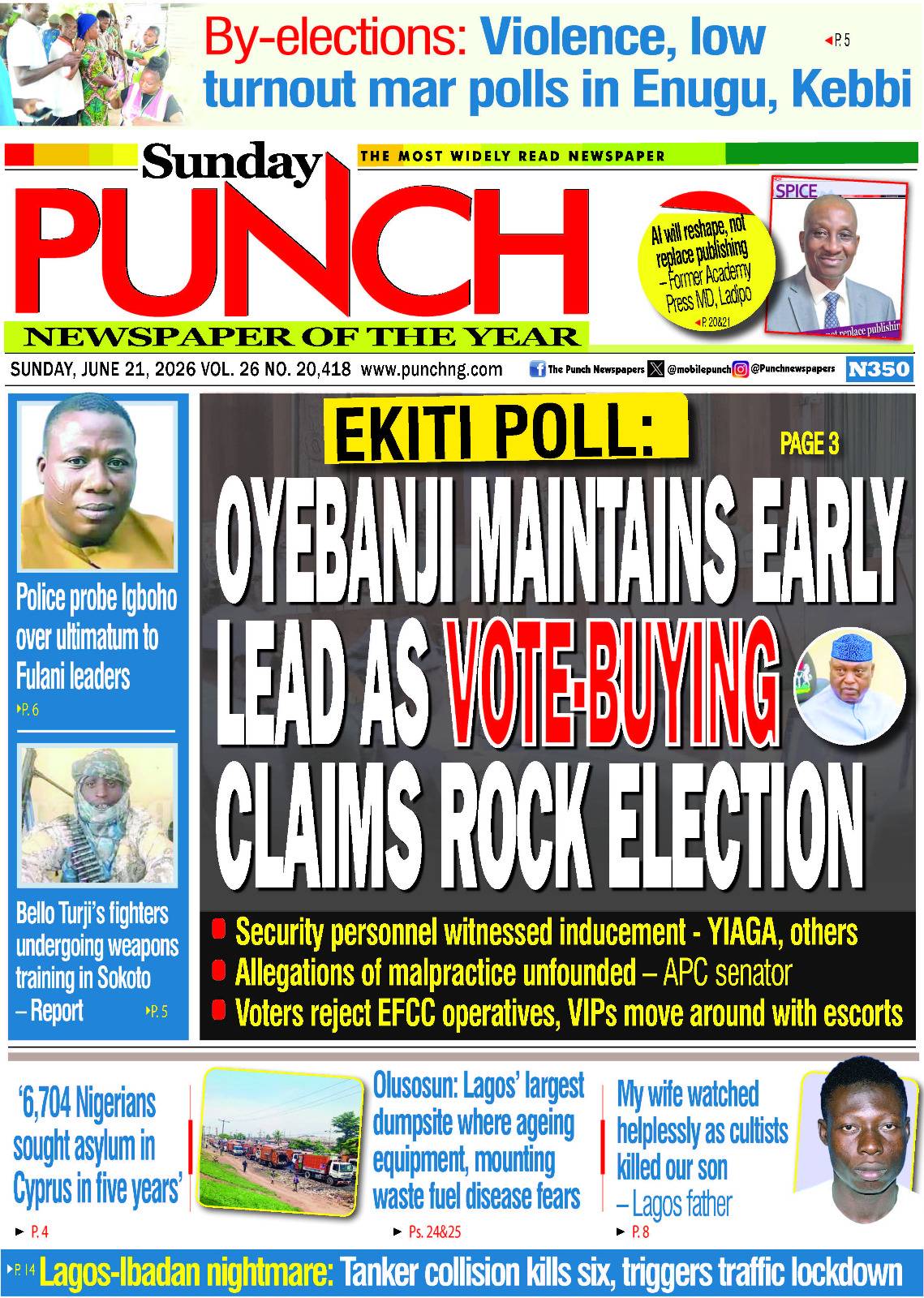 JUNE 21 – HEADLINES