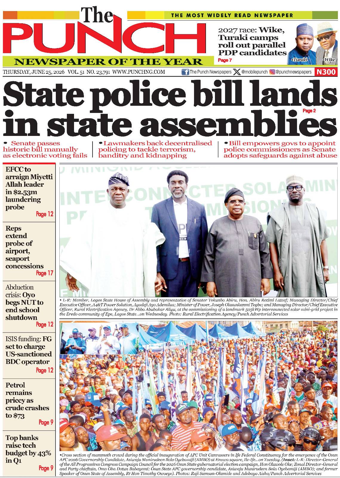 JUNE 25 – HEADLINES