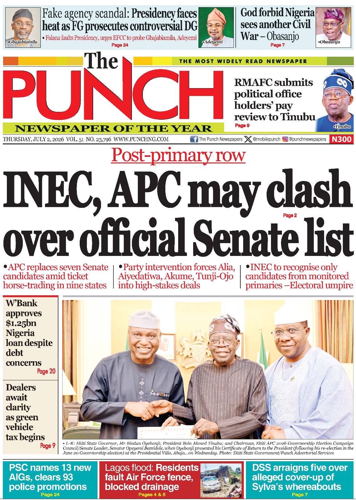JULY 2 – HEADLINES