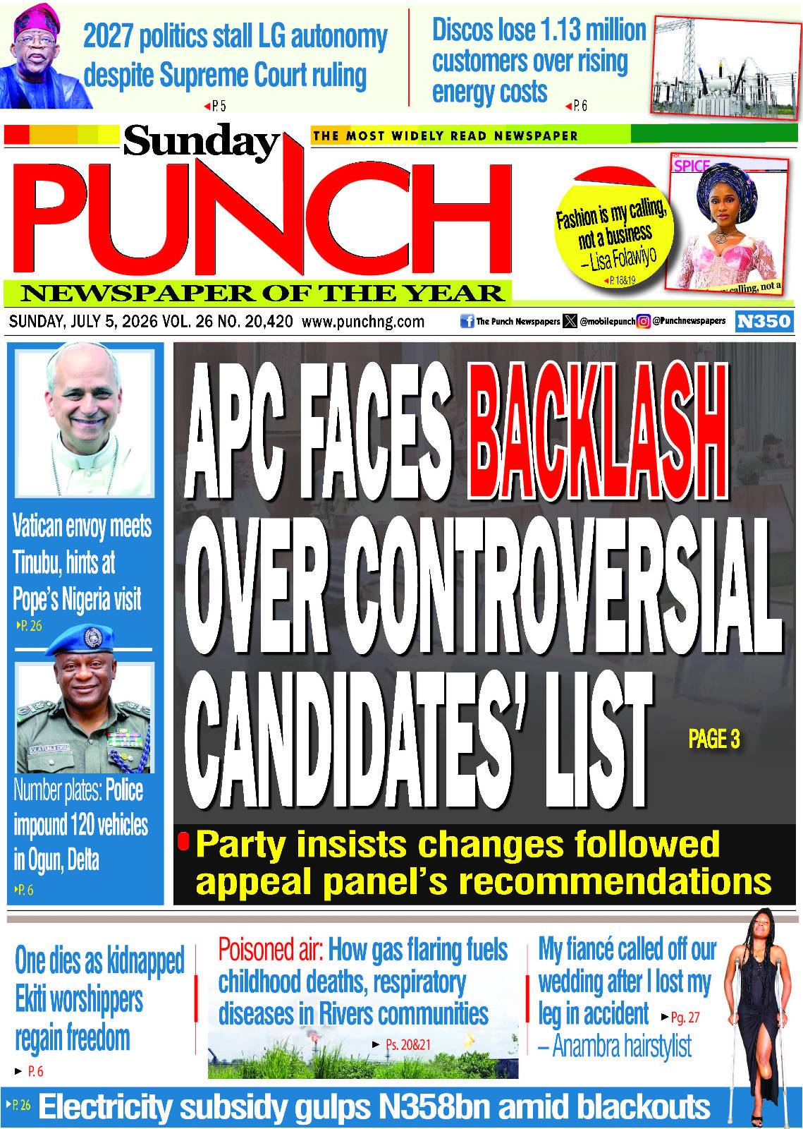 JULY 5 – HEADLINES