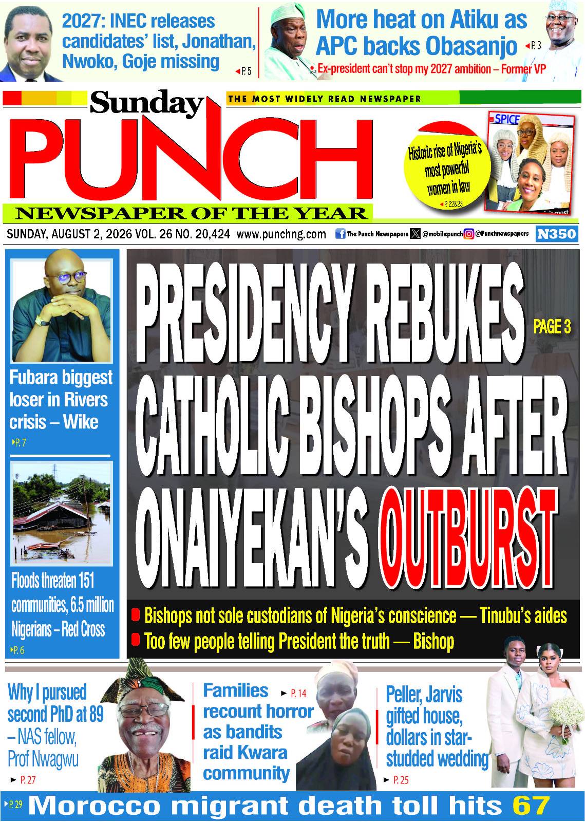 AUGUST 2 – HEADLINES