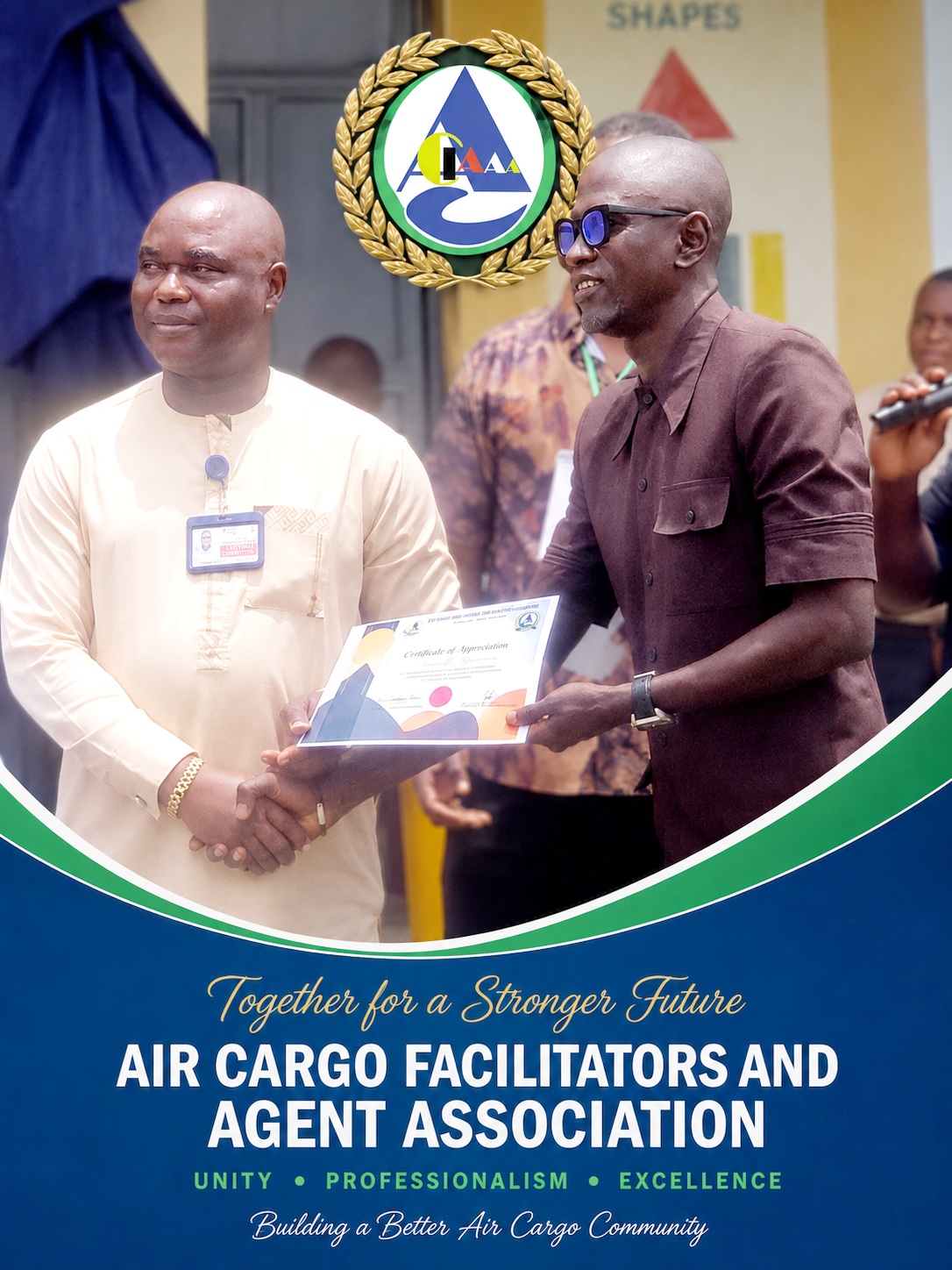 Presentation of Certificate of Return.

Presented to
Elder Kingsley Imafe.
MD/CEO, Imafex Cargo.

In...