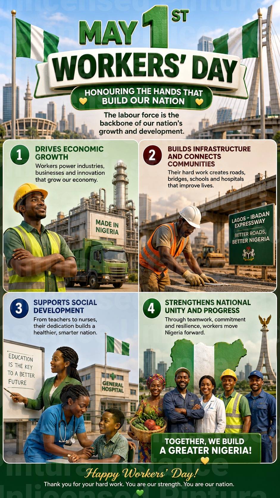 Happy Labour Day to all workers out there, our country stands because of you❤️