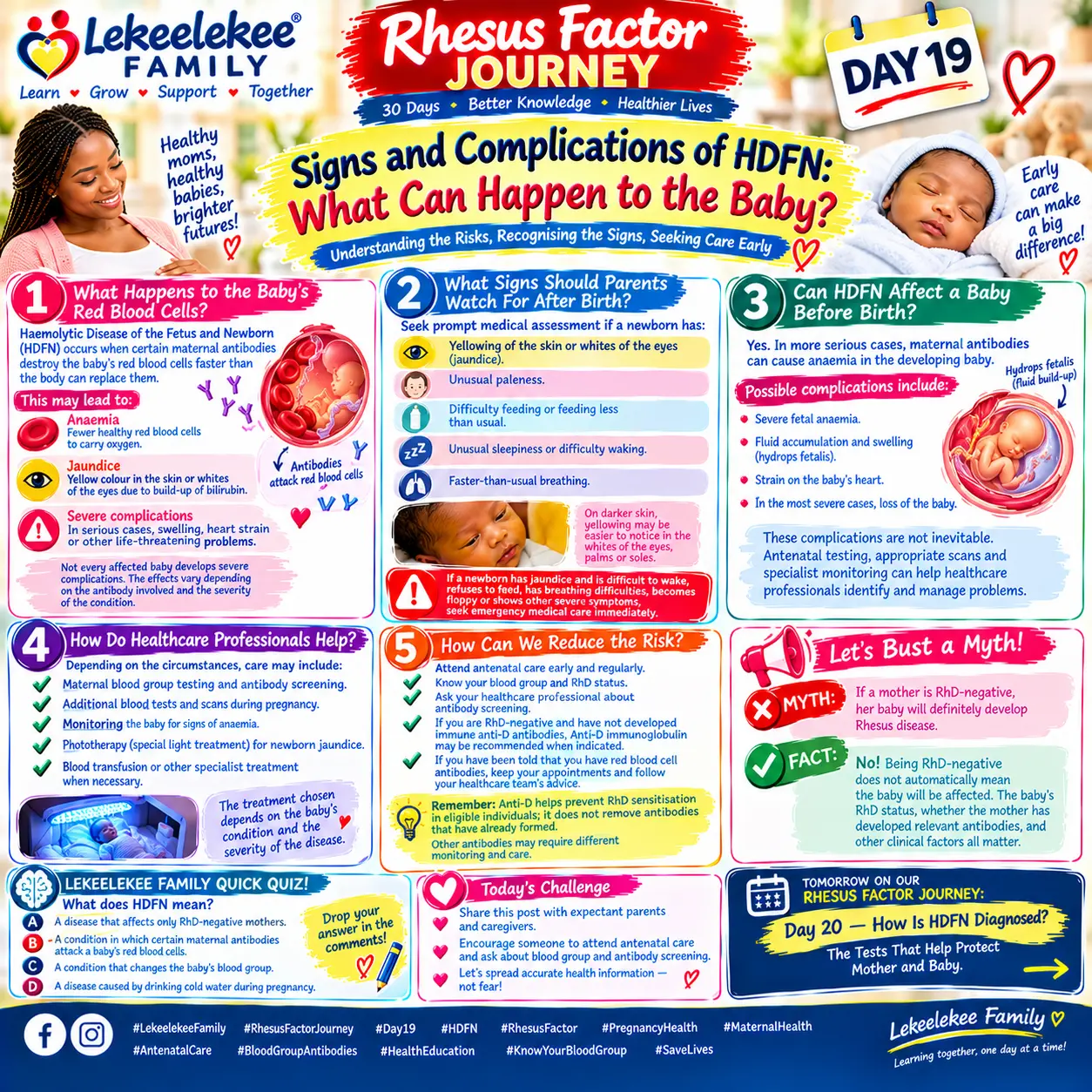 🩸 LEKEELEKEE FAMILY — RHESUS FACTOR JOURNEY ❤️
DAY 19 OF 30
🚨 SIGNS AND COMPLICATIONS OF HDFN: WH...