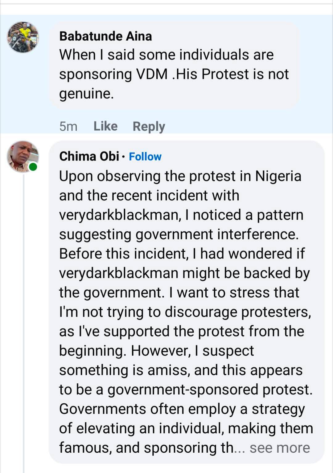 When I told you Verydarkblackman was given 100 million naira to project government styled Protest an...