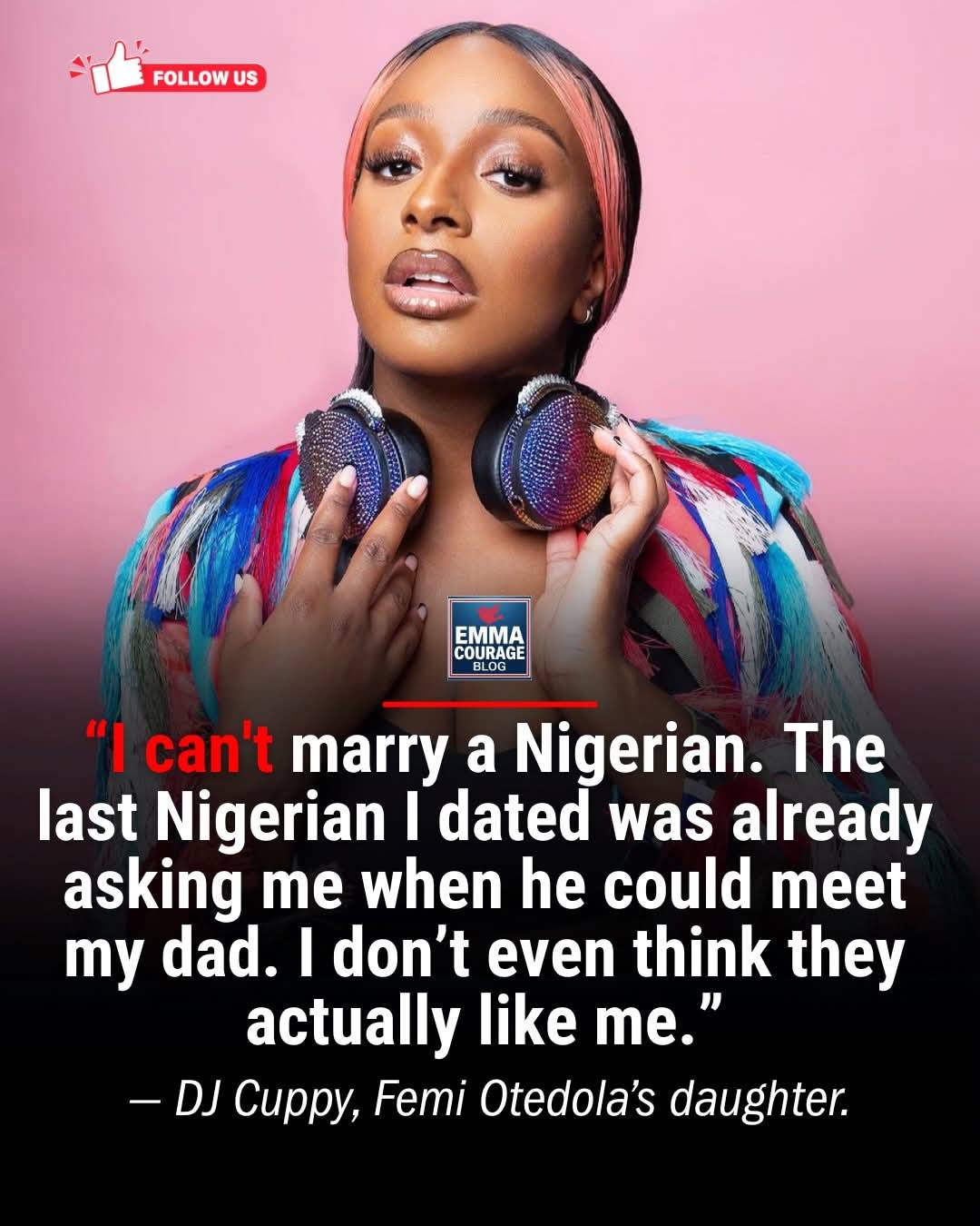 DJ Cuppy Says a Past Relationship Shaped Her View on Dating Nigerian Men.