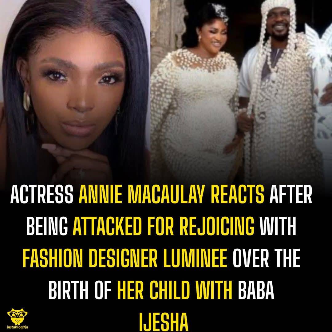 Actress Annie Macaulay reacts after being attacked for rejoicing with fashion designer Luminee over...