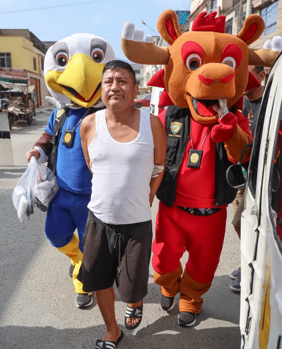 Police disguised themselves as World Cup mascots to arrest a suspected drug dealer in Peru.