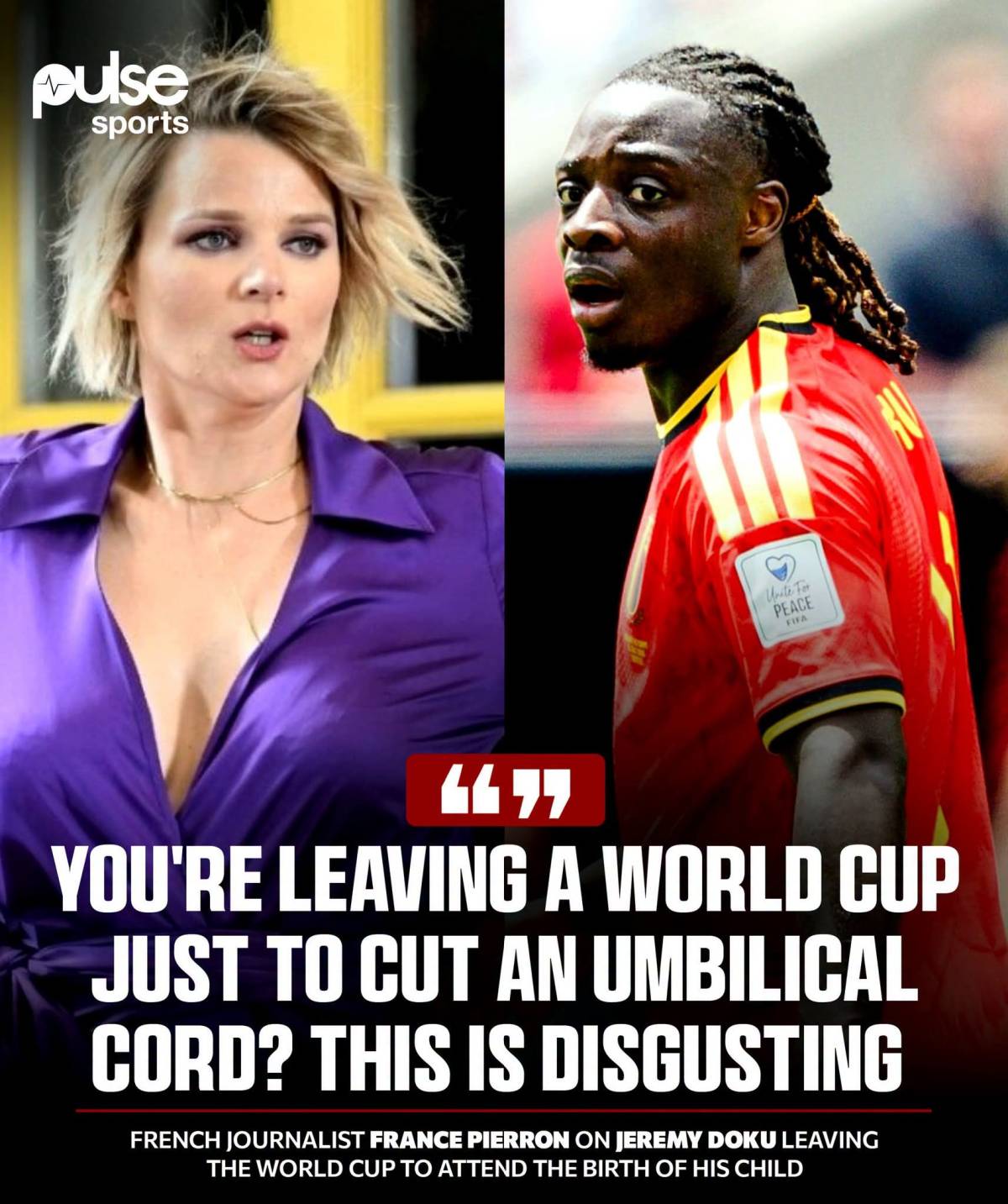 🚨 French journalist France Pierron savagely criticises Jeremy Doku for planning to leave Belgium’s...