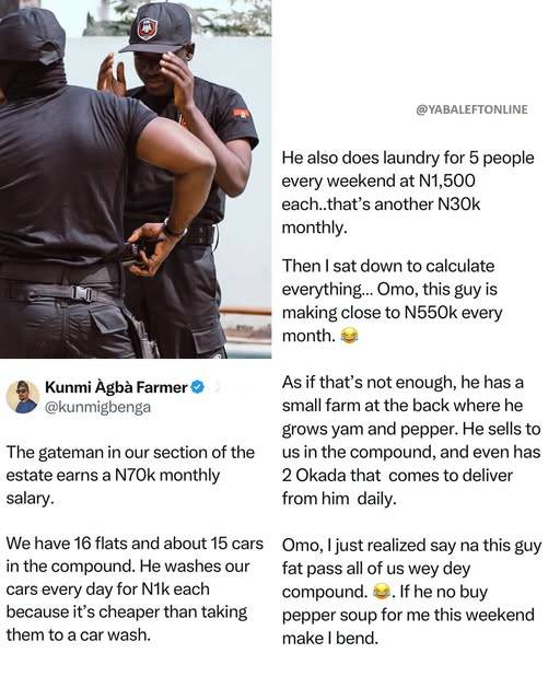 Man expresses shock after realizing how much his estate's gateman makes