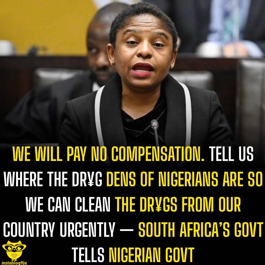 We will pay no Compensation. Tell us where the dr¥g dens of Nigerians are so we can clean the dr¥gs...