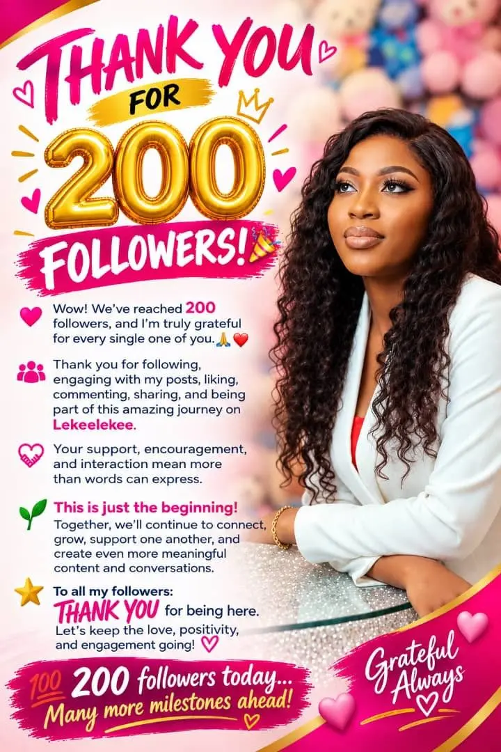 200 AMAZING FOLLOWERS.
I’m genuinely grateful to every single person who followed me, liked my post...