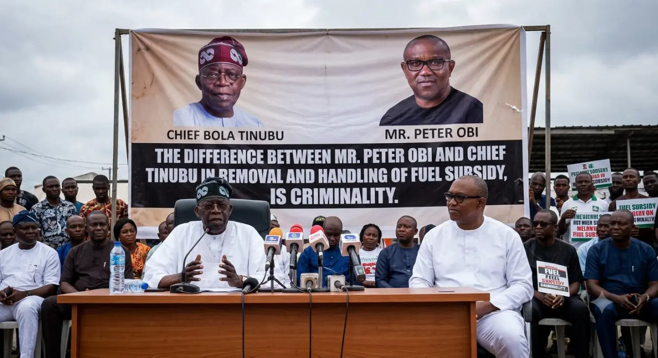 De difference between Mr Peter Obi and chief Bola Tinubu in removal and handling of fuel subsidy is...
