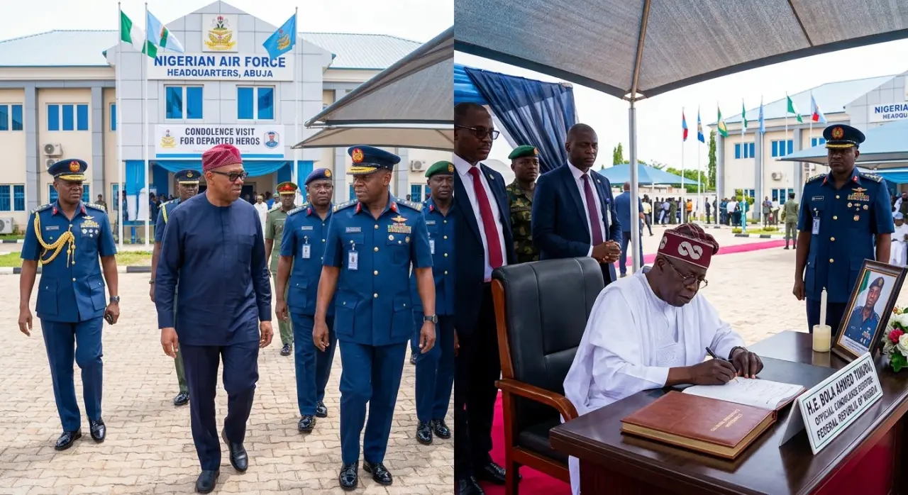Why can't Mr president go to pay his condolence visit to Nigerian air force officers just like Mr Pe...