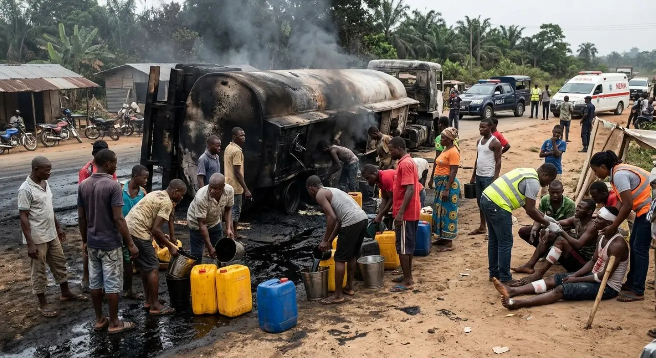Please to the average Nigerians avoid scooping petrol once tanker exploution occur
It is hazardous...