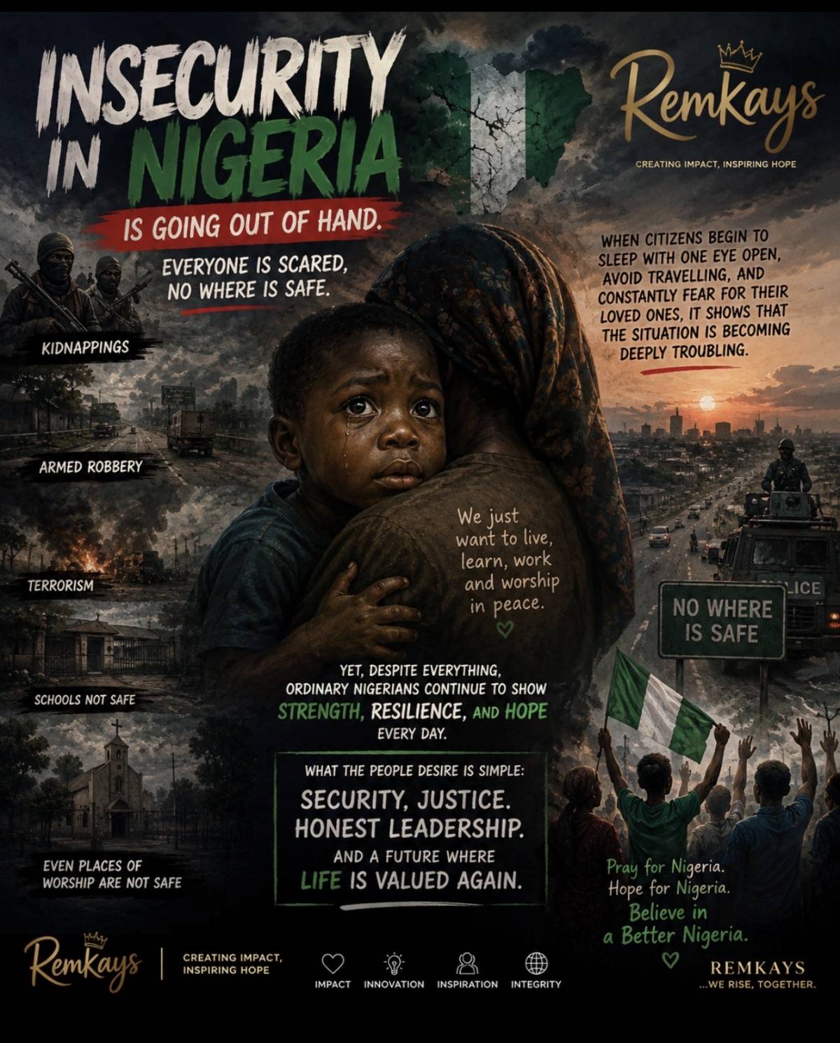 The level of insecurity in Nigeria today has left many people living in fear and uncertainty. From k...
