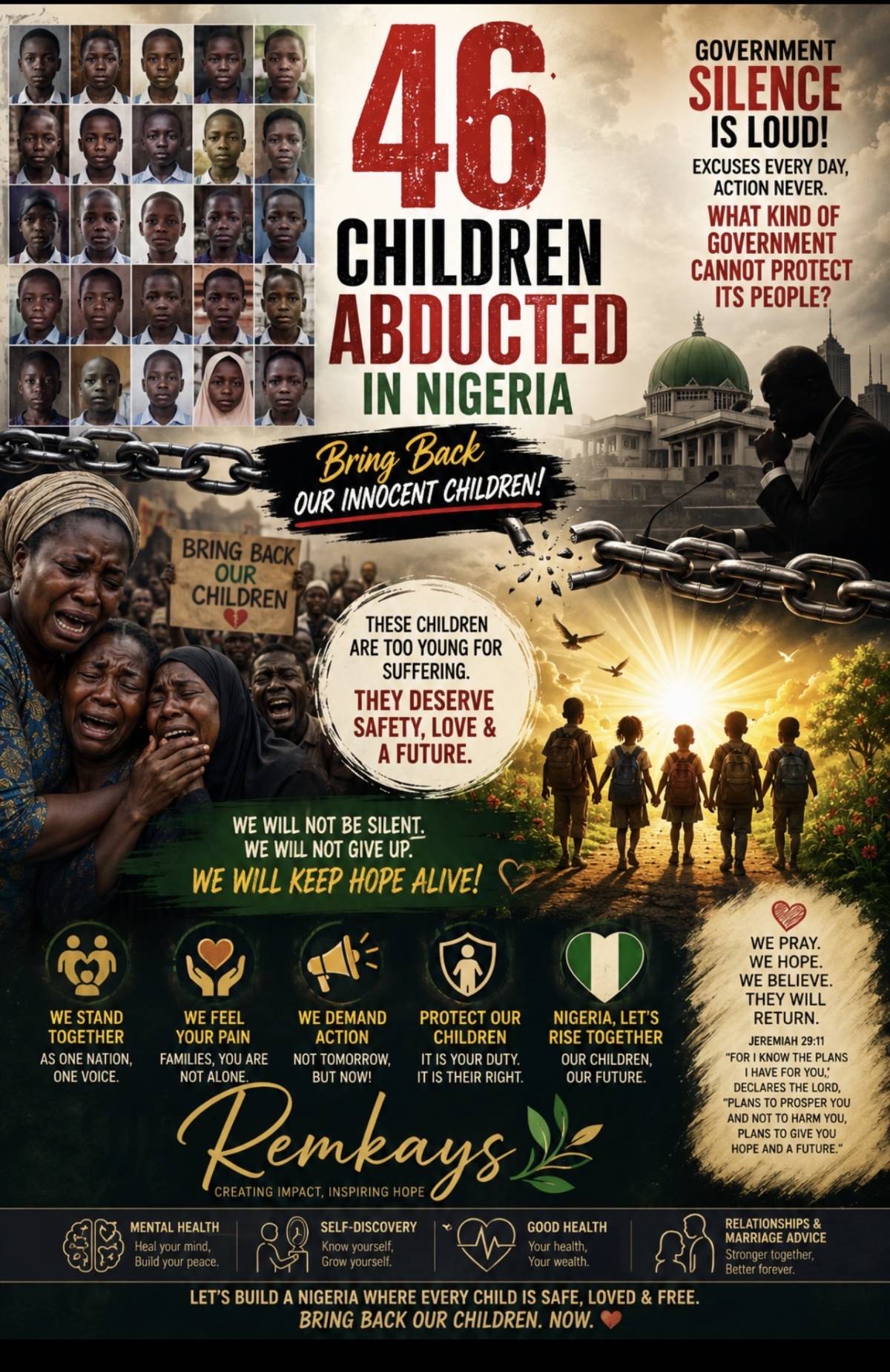 Nigerians are crying out: Bring back our innocent children.
These children are too young to endure...