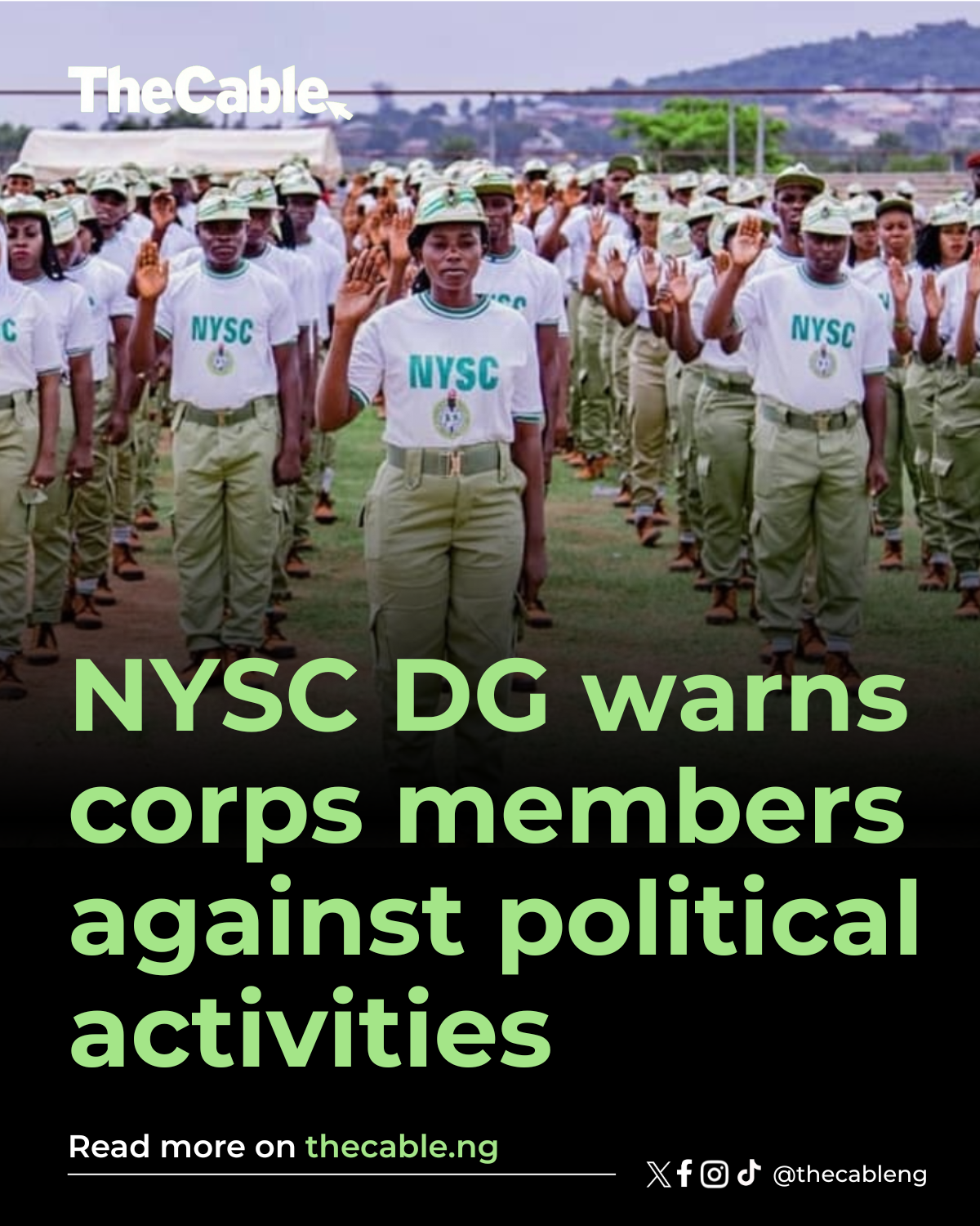 NYSC DG warns corps members against political activities
Olakunle Nafiu, the director-general of t...