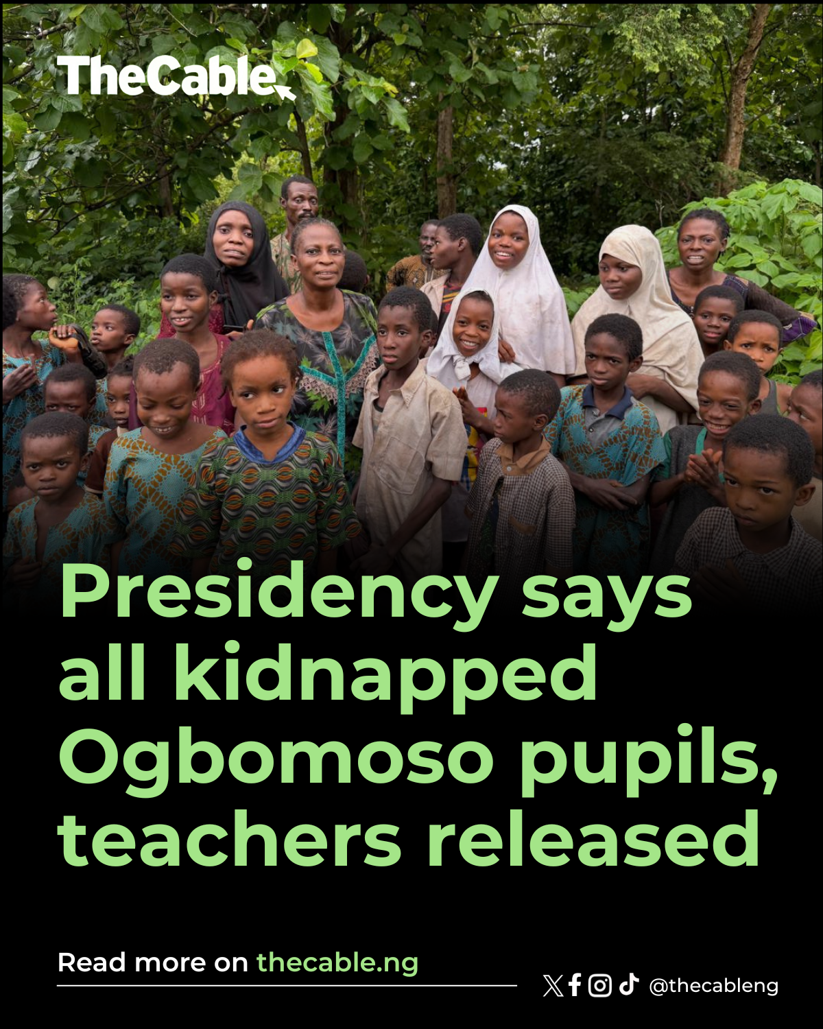 Presidency says all kidnapped Ogbomoso pupils, teachers rescued
The presidency says all the teacher...