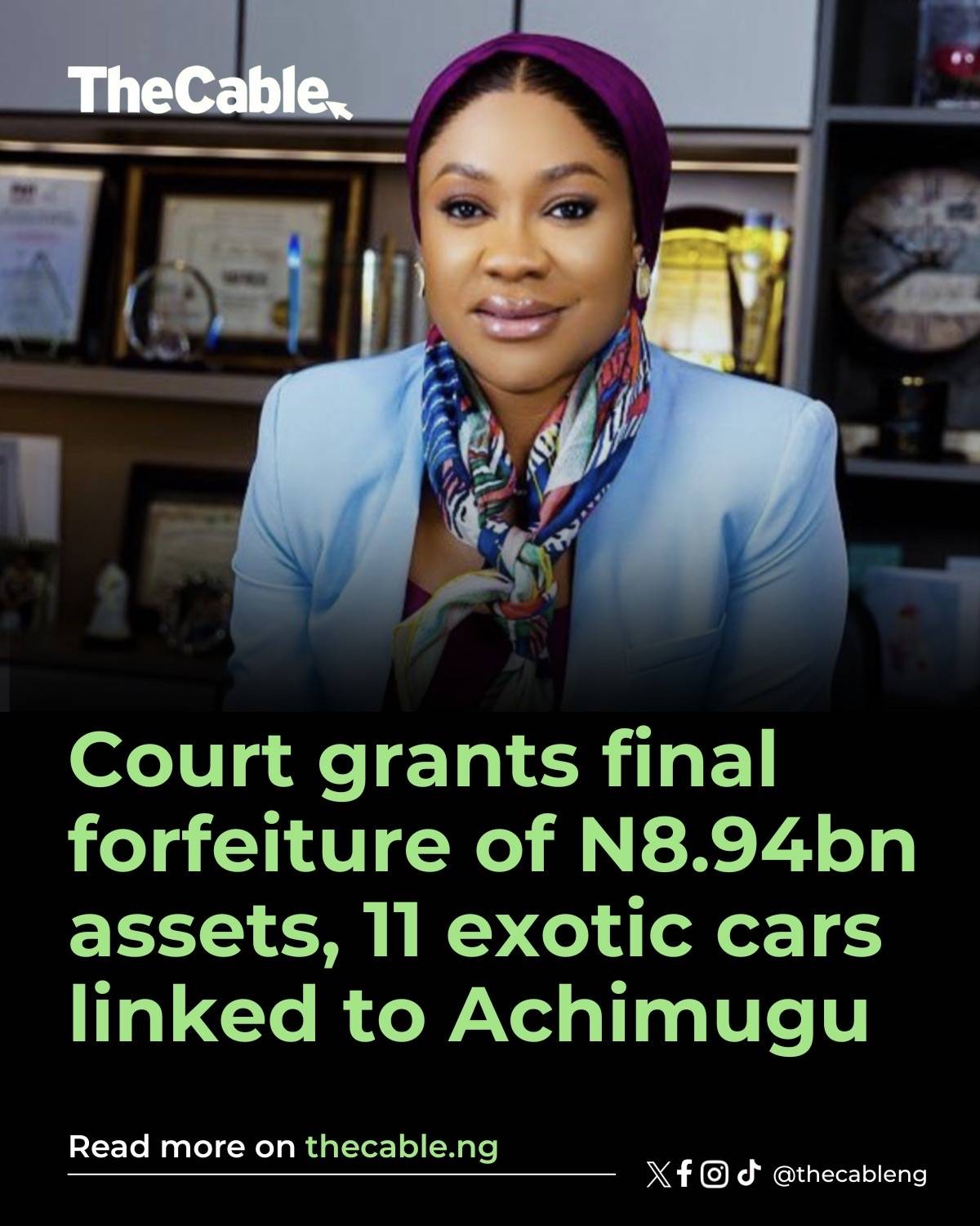 Court grants final forfeiture of N8.94bn assets, 11 exotic cars linked to Achimugu
A Federal Capita...