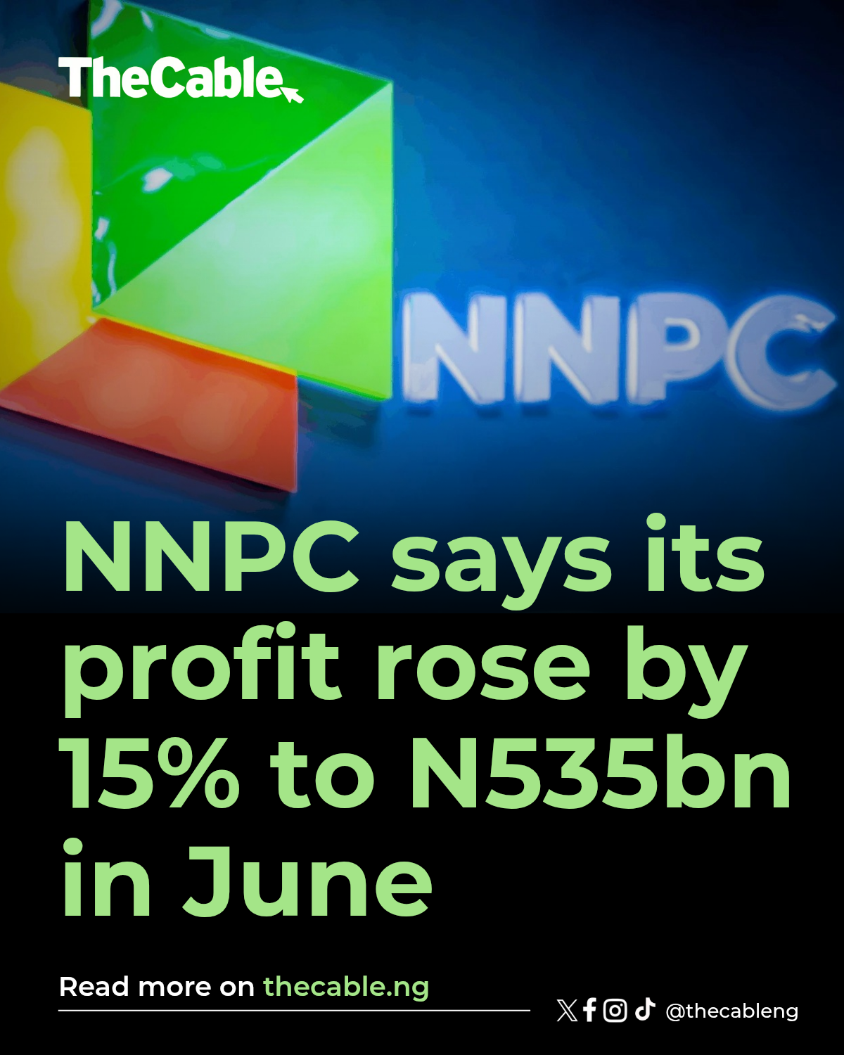 NNPC says its profit rose by 15% to N535bn in June
The Nigerian National Petroleum Company (NNPC) L...