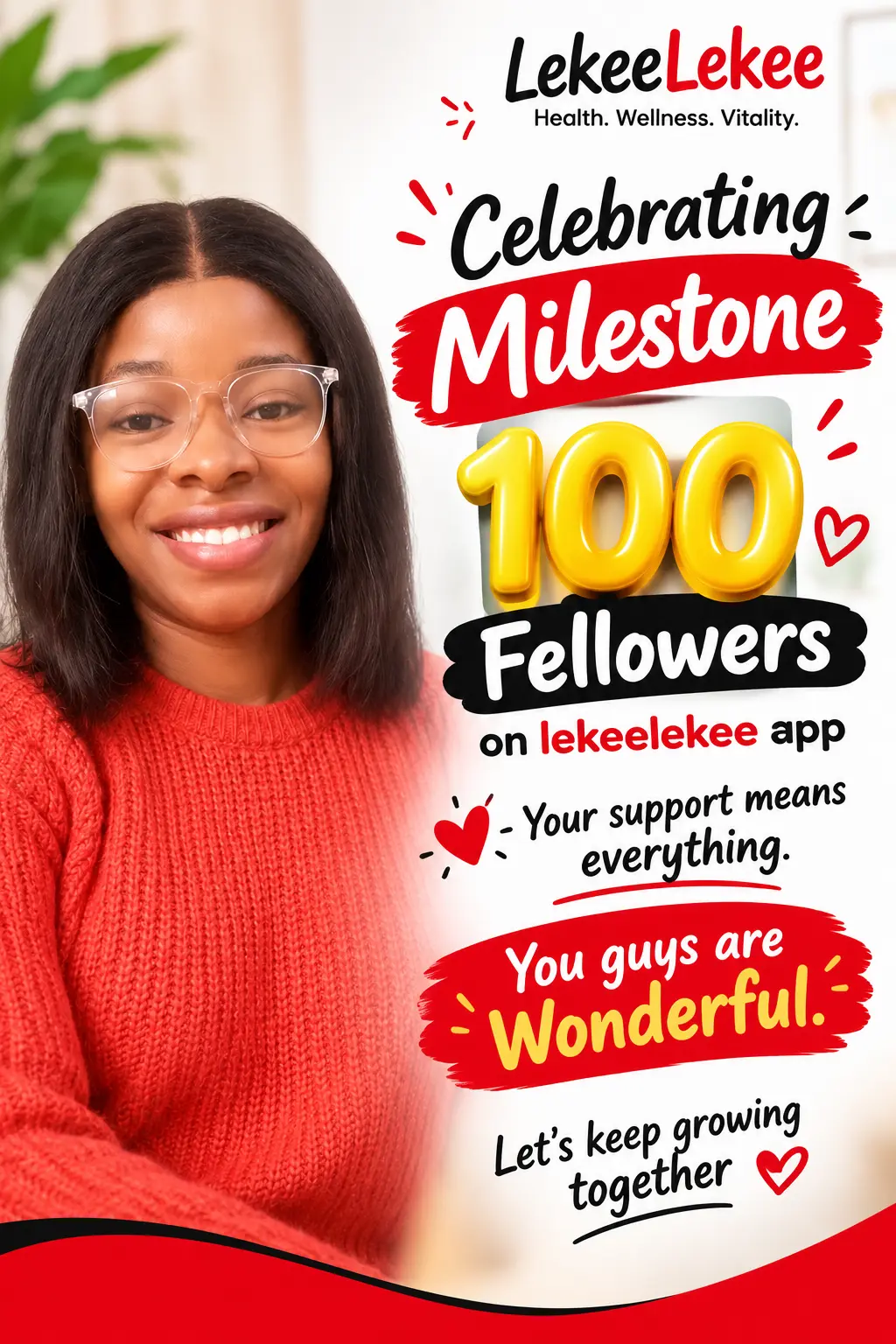 Wow... 100 Amazing Family! 🎉❤️💃💃

Thank you all so much! This milestone would not have been possi...