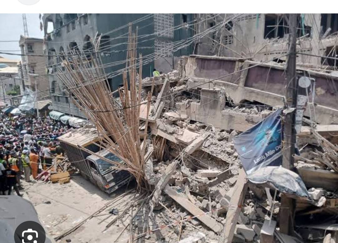 This building collapsed yesterday in Lagos.