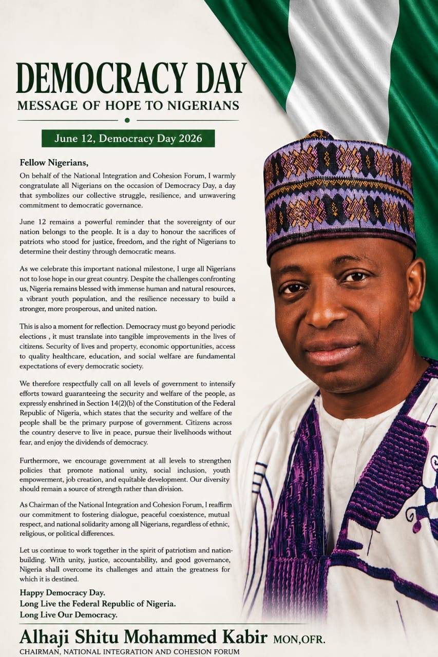 Happy Democracy Day Nigeria.