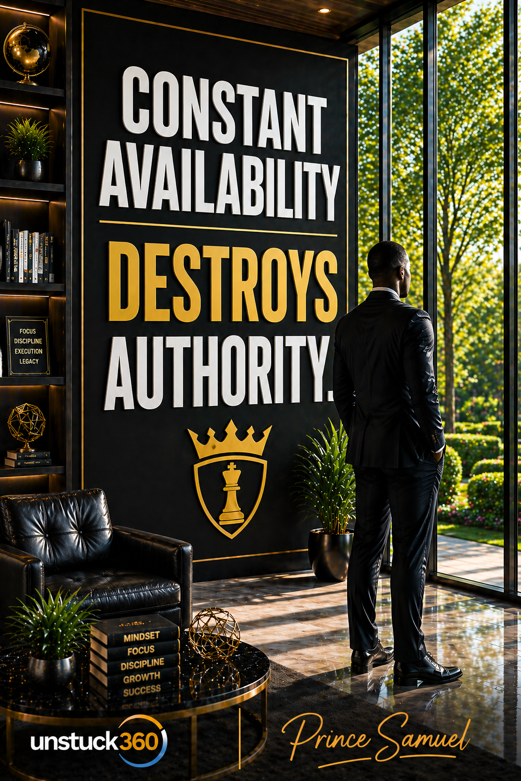 "Constant availability destroys authority."
If people can access you anytime, they stop respecting...