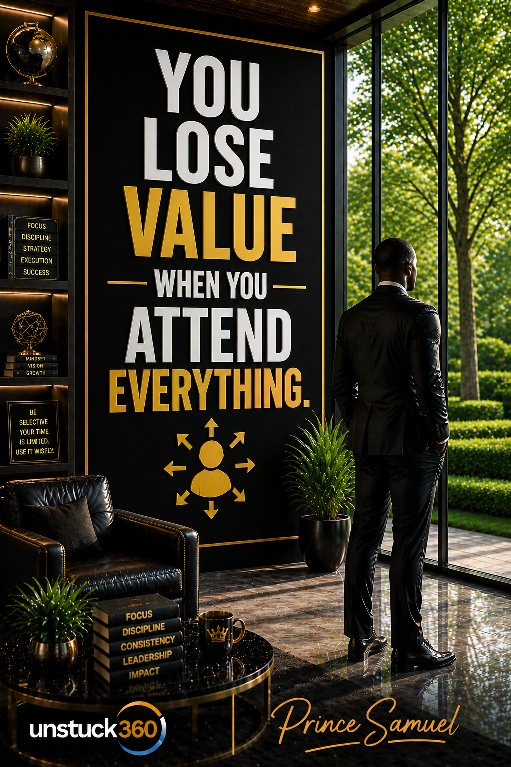 "You lose value when you attend everything."
If you say yes to everything, your presence loses mean...