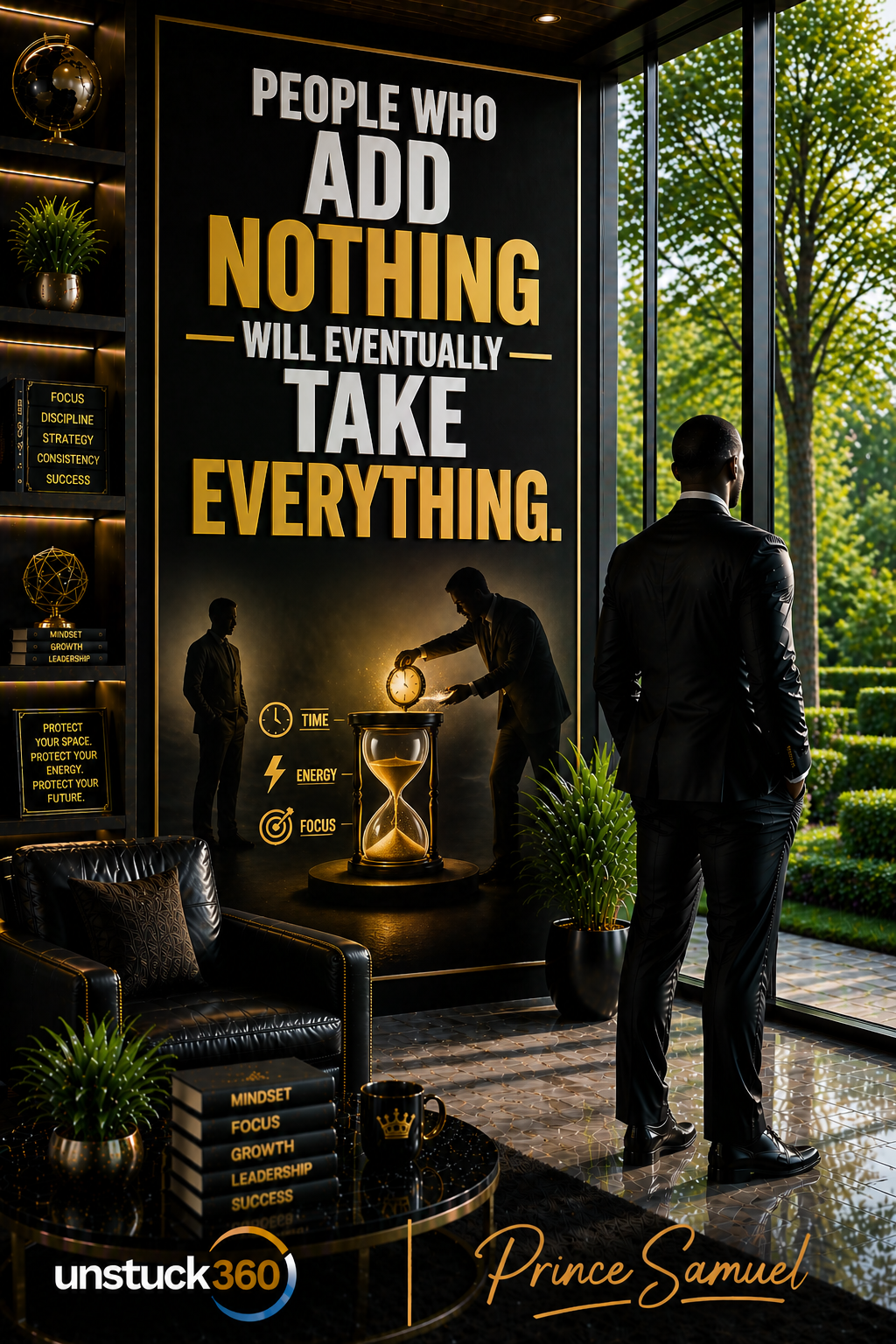 "People who add nothing will eventually take everything."
If someone is not adding value, they are...