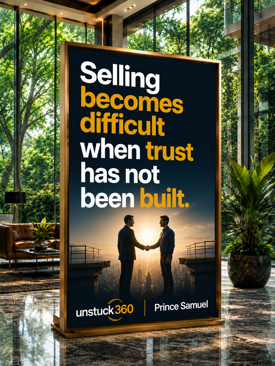 "Selling becomes difficult when trust has not been built."
If people are not buying from you, check...